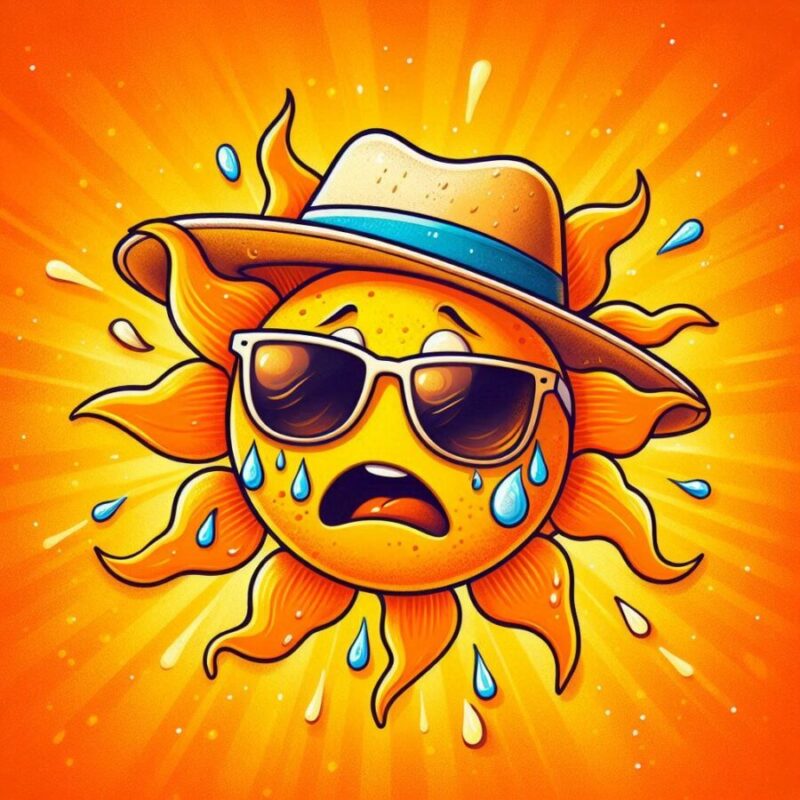 夏の暑い太陽がサングラス